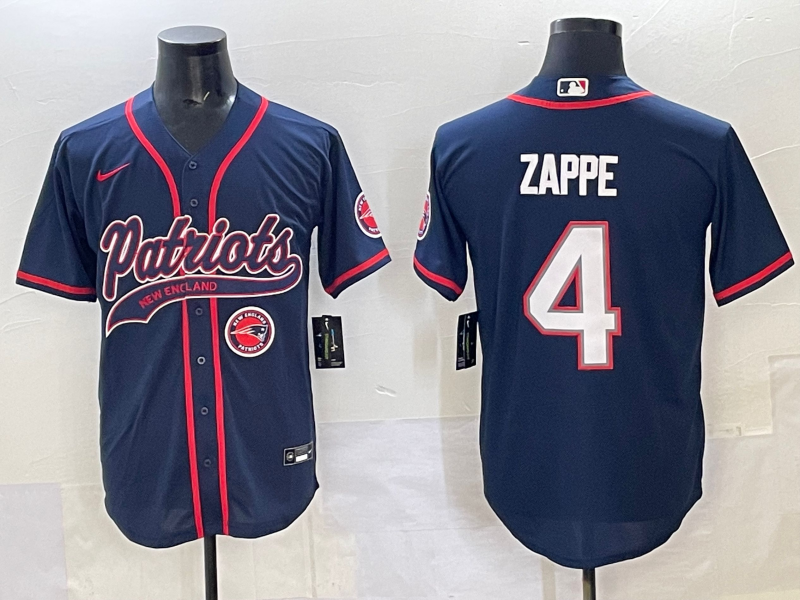 Men 2025 New England Patriots #4 Zappe blue Nike NFL jersey style 68->new england patriots->NFL Jersey